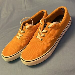 Sperry Top-Sider Sneakers Men’s 8.5 Striper Corduroy Yellow Corduroy Shoes EUC